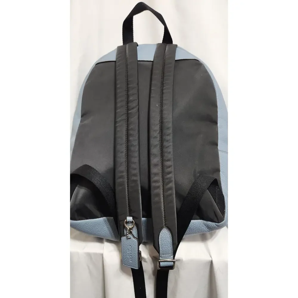 COACH Charlie 30550 Pebbled Leather Women's Backpack - Baby Sky Blue Very‎ Clean